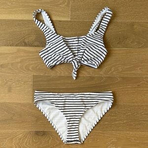 Beach Bunny Black and White Striped Bikini - Small
